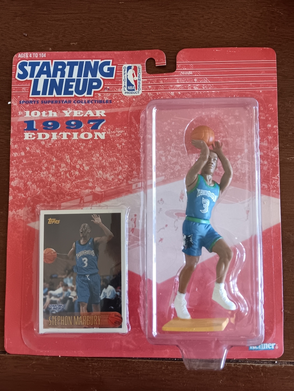 Starting Lineup 1997 Edition Stephon Marbury Figure - Blue